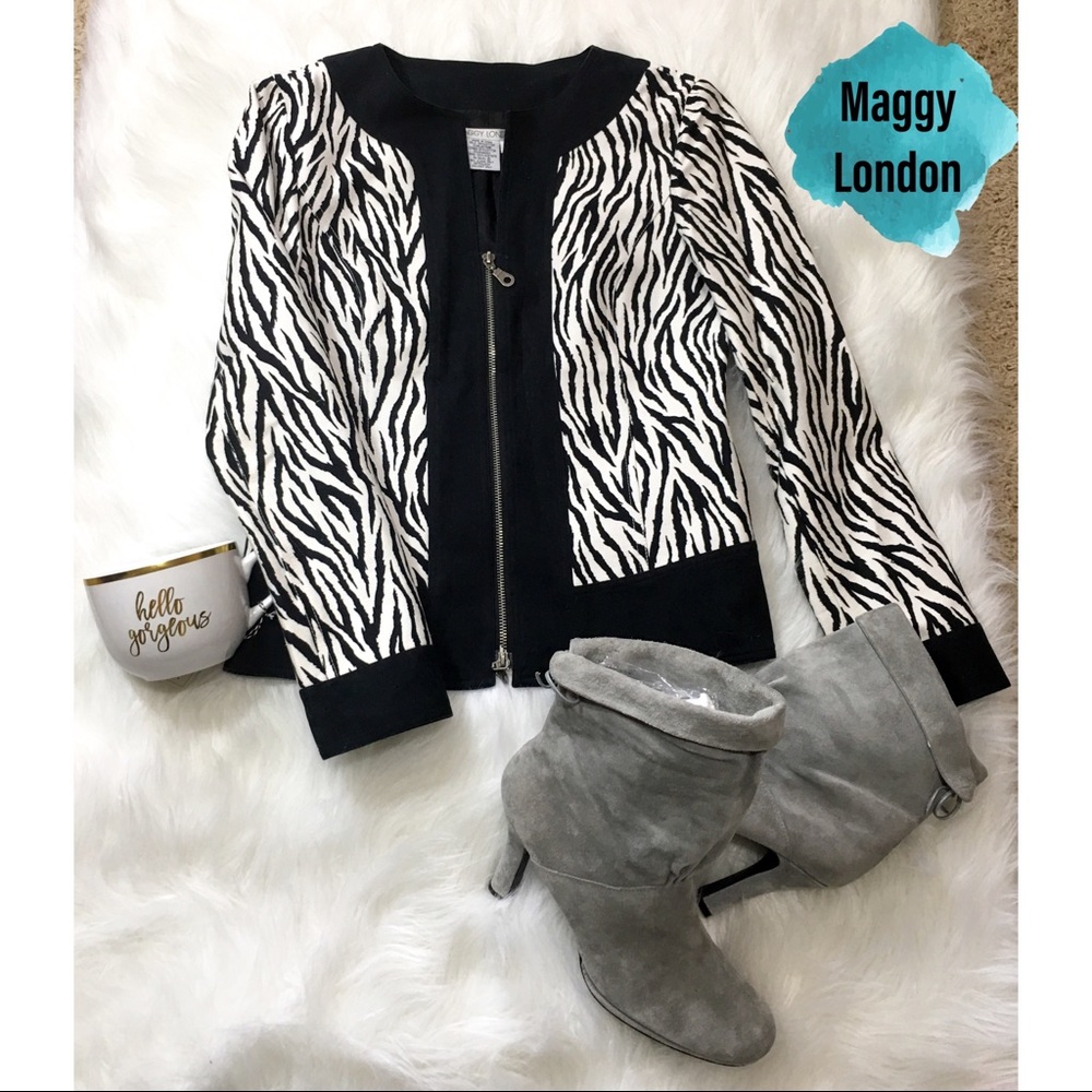 Maggy London Zebra Print Jacket